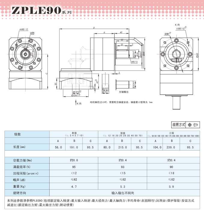 ZPLE行星减速机90型号